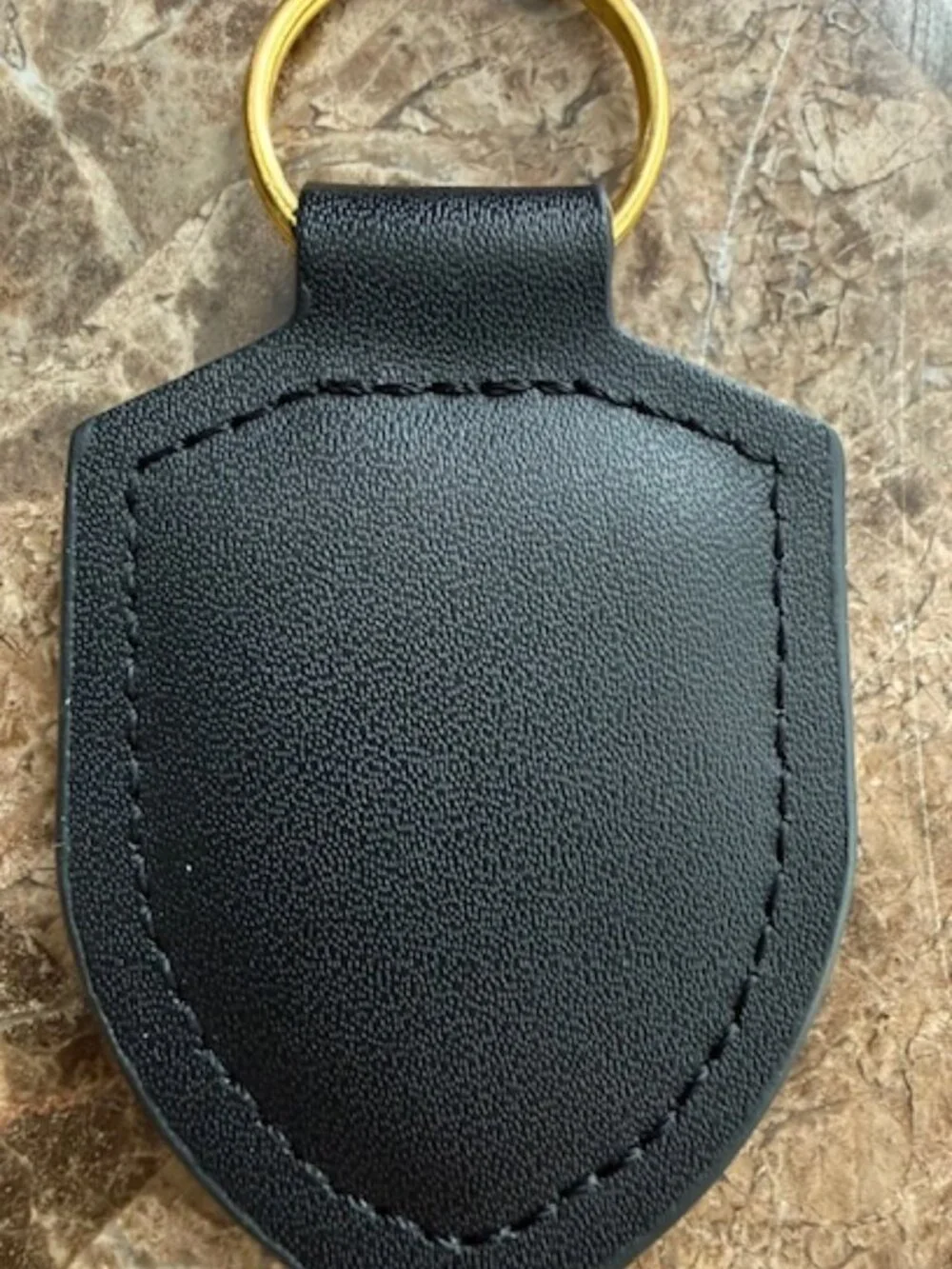 [New] Genuine Porsche Crest Key Ring - Black Leather